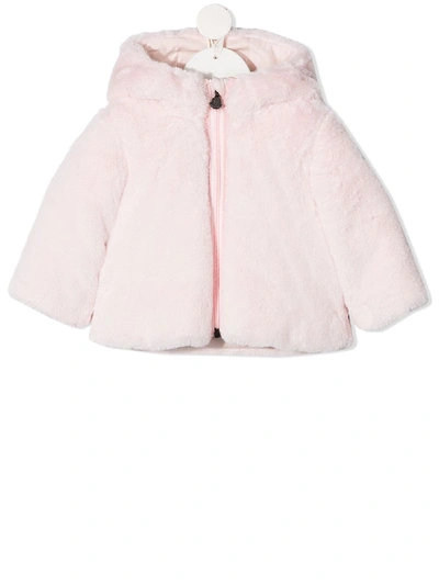 Shop Moncler Padded Faux-fur Jacket In Pink