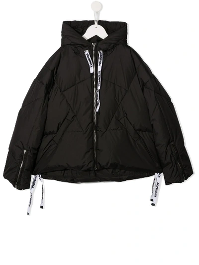 Shop Khrisjoy Drawstring Hood Padded Jacket In Black