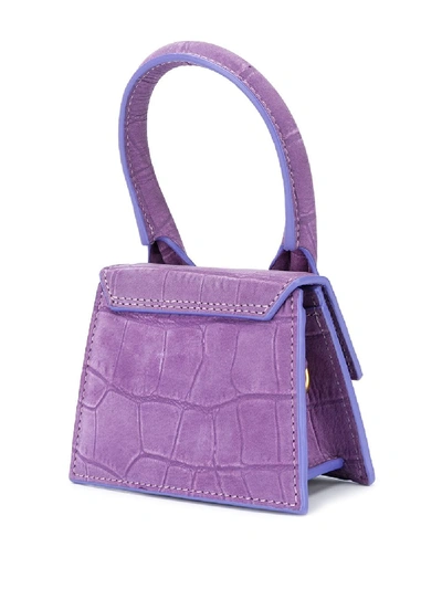 Shop Jacquemus Le Chiquito Leather Bag In Violet