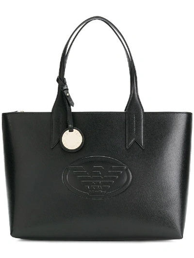 Shop Emporio Armani Shopping Bag In Black