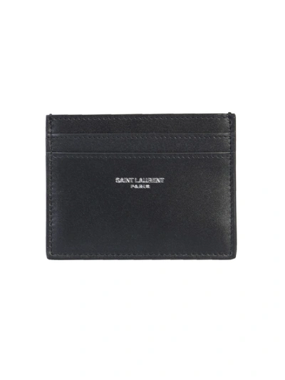 Shop Saint Laurent Black Leather Card Holder
