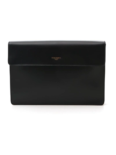 Shop Dolce & Gabbana Black Leather Clutch