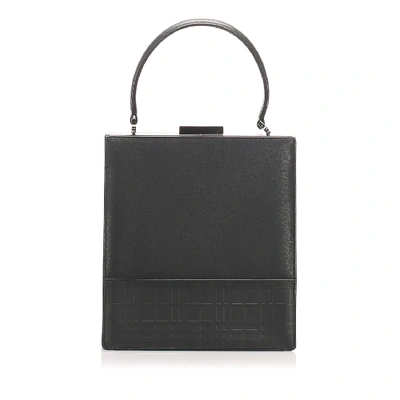 Shop Burberry Leather Handbag In Black