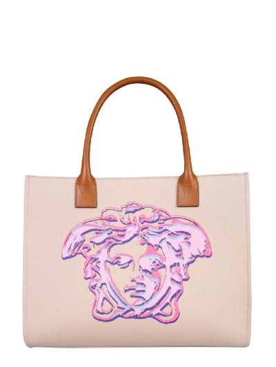 Shop Versace Pink Leather Tote