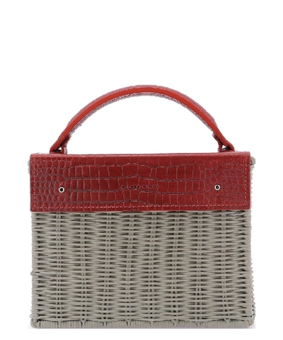 Shop Wicker Wings Grey/red Canvas Handbag