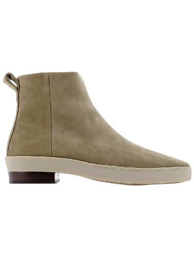 Shop Fear Of God White Leather Ankle Boots In Brown