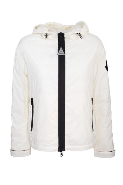 Shop Moncler Lilas White Nylon Outerwear Jacket