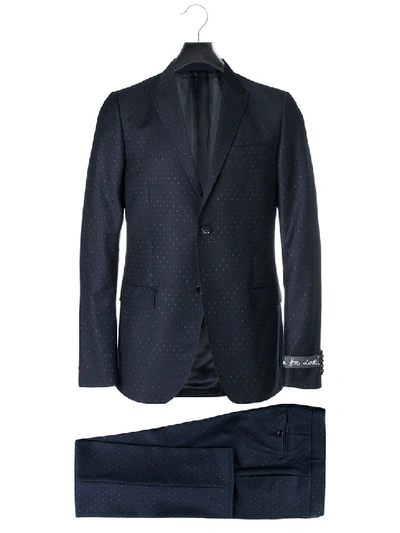 Shop Gucci Blue Cotton Suit