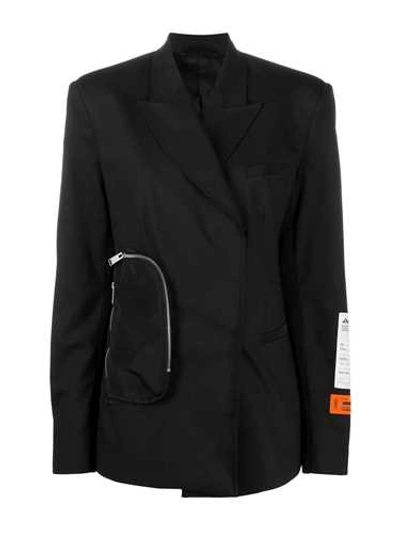 Shop Heron Preston Black Tailored Blazer In Wool