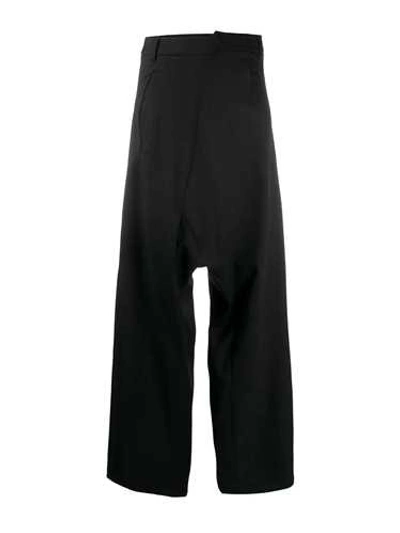 Shop Mm6 Maison Margiela Black Low Crotch Tailored Trousers