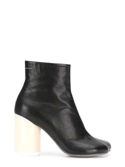 Shop Mm6 Maison Margiela Black Leather 'memory' Ankle Boot