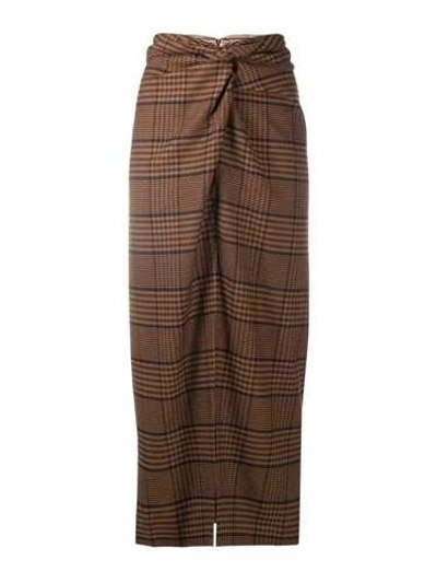 Shop Nanushka Long Brown 'samara' Skirt