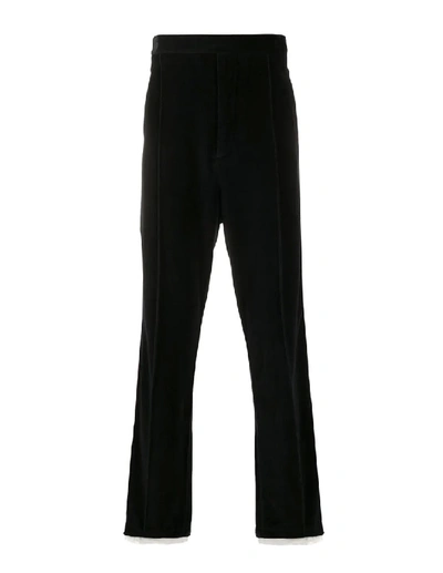 Shop Haider Ackermann Black Velvet Cotton Trousers