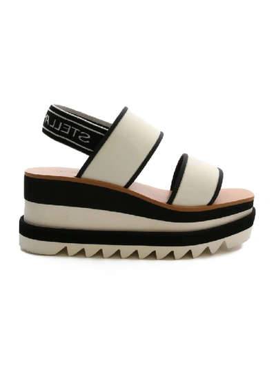 Shop Stella Mccartney Spoty White/black Fabric Sandals