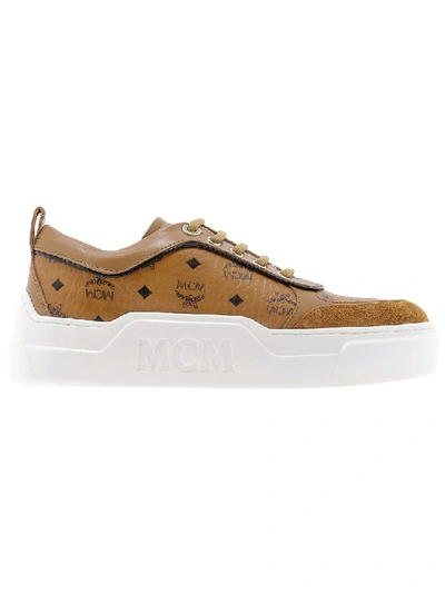 Shop Mcm Brown Leather Sneakers