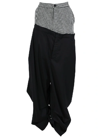 Shop Natasha Zinko Houndstooth Double Layer Trousers In Black