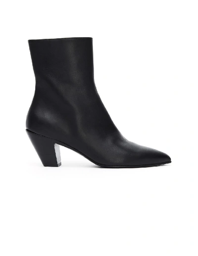 Shop A.f.vandevorst Black Leather Point Toe Ankle Boots