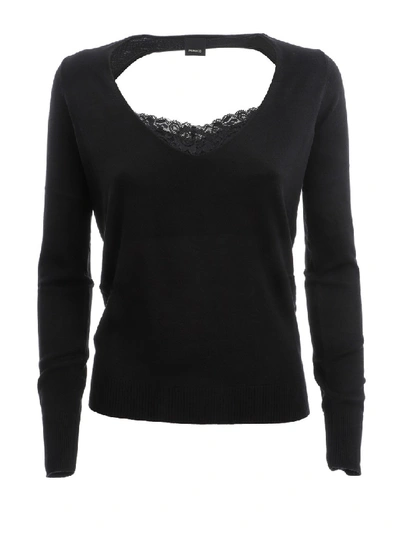 Shop Pinko Black Viscose Sweater