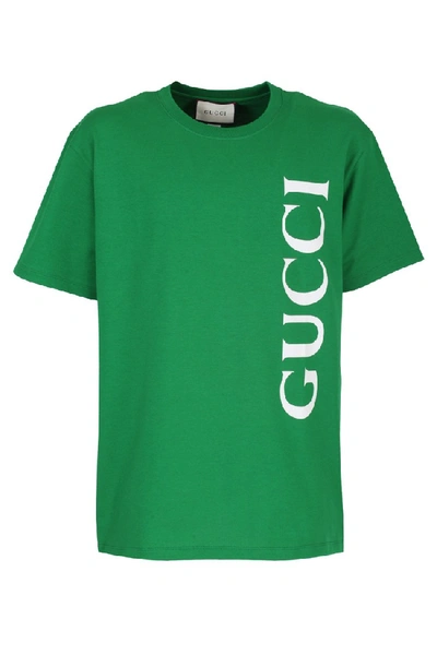 Shop Gucci Green Cotton T-shirt