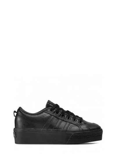 Shop Adidas Originals Low Platform Sneakers 'nizza' Black Leather