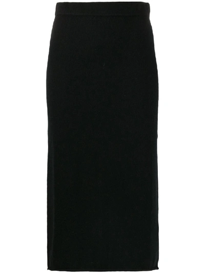 Shop Allude Midi Pencil Skirt In Black