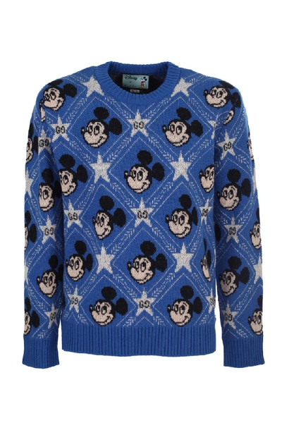 Shop Gucci Disney Light Blue Wool Sweater