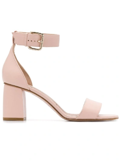 Shop Red Valentino Nude Leather Sandals In Neutrals