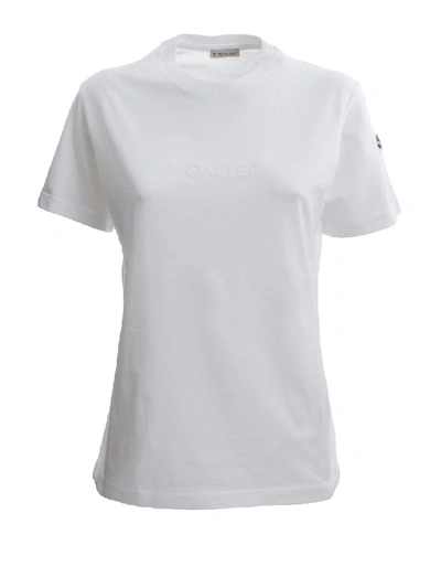 Shop Moncler White Cotton T-shirt