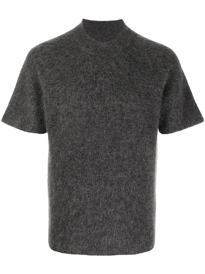 Shop Jacquemus Brushed Knit T-shirt In Grey