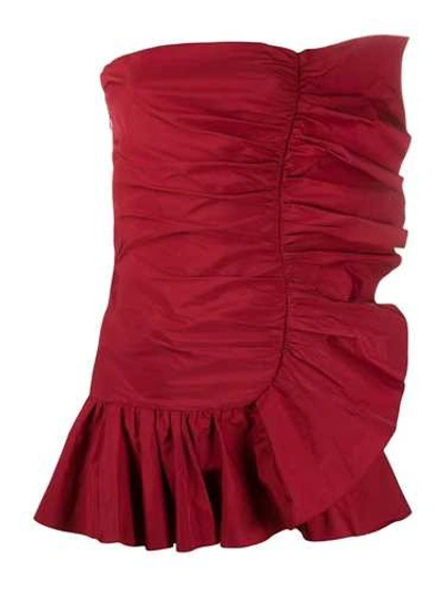 Shop Red Valentino Red Dress With Ruffles
