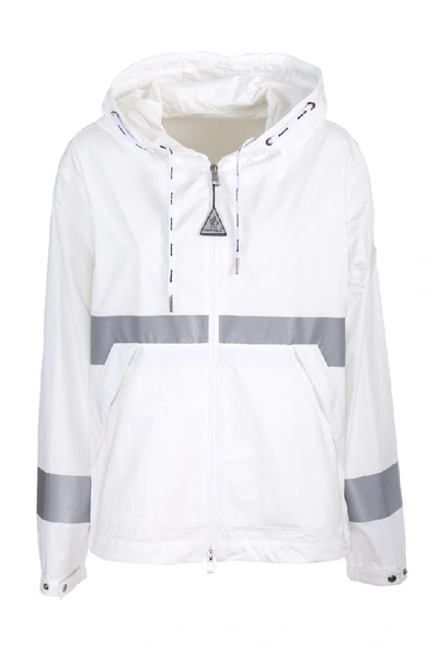 Shop Moncler Adour White Polyester Outerwear Jacket