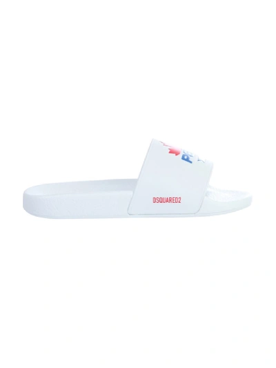 Shop Dsquared2 White Rubber Sandals