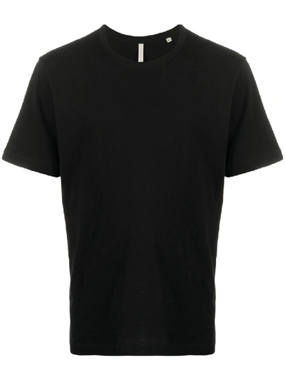 Shop Sunflower Crew-neck Cotton T-shirt In Black