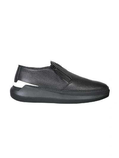 Shop Giuseppe Zanotti Ashton Black Leather Slip On Sneakers