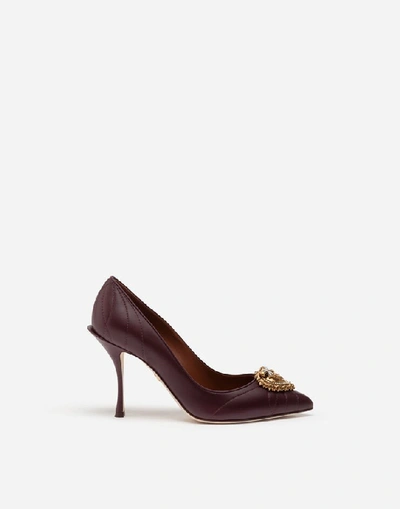 Shop Dolce & Gabbana Quilted Nappa Leather Devotion Pumps