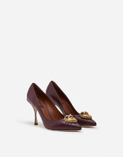 Shop Dolce & Gabbana Quilted Nappa Leather Devotion Pumps