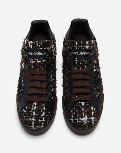 Shop Dolce & Gabbana Portofino Sneakers In Tweed