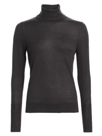 Shop Saks Fifth Avenue Women's Collection Cashmere Turtleneck Sweater In Charcoal Heather