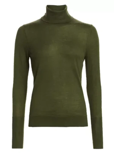 Shop Saks Fifth Avenue Collection Cashmere Turtleneck Sweater In Olive Moss