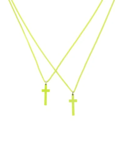 Shop Dsquared2 Man Necklace Yellow Size - Metal