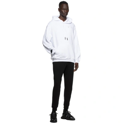 Shop Mcq By Alexander Mcqueen White Core Relaxed Hoodie In 9000 White
