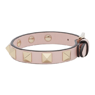 Shop Valentino Pink  Garavani Rockstud Bracelet In 16q Pinkqua