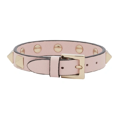 Shop Valentino Pink  Garavani Rockstud Bracelet In 16q Pinkqua