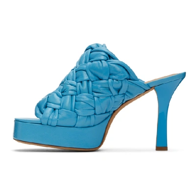 Shop Bottega Veneta Blue Board Heeled Sandals In 4804 Skyblu