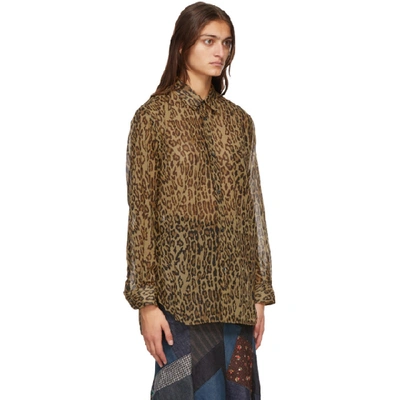 Shop Junya Watanabe Brown & Black Leopard Print Shirt In 2 Leopard