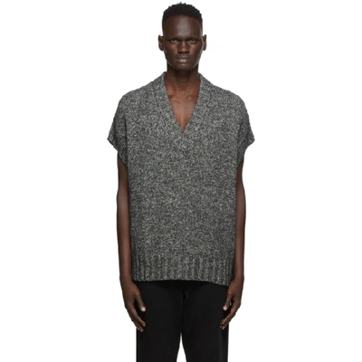 Shop Mcq By Alexander Mcqueen Mcq Grey V-neck Vest In 1000 Black