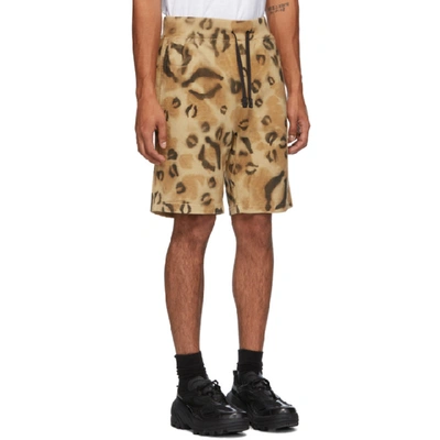 Shop Alyx 1017  9sm Tan And Black Terry Leopard Shorts In Mty0001 Leo