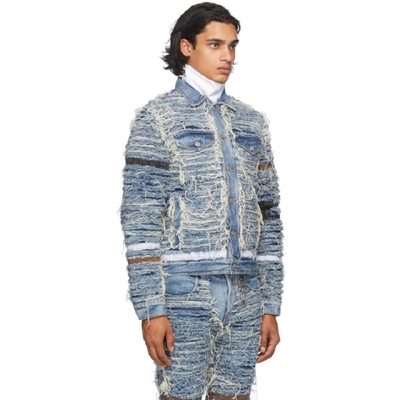 Alyx X Blackmeans Shredded Denim Jacket In Blue | ModeSens