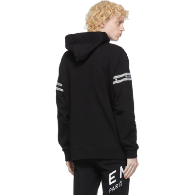 Shop Givenchy Black Logo Chain Hoodie In 001-black