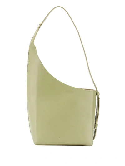 Shop Aesther Ekme Demi Lune Asymmetric Shoulder Bag In Green